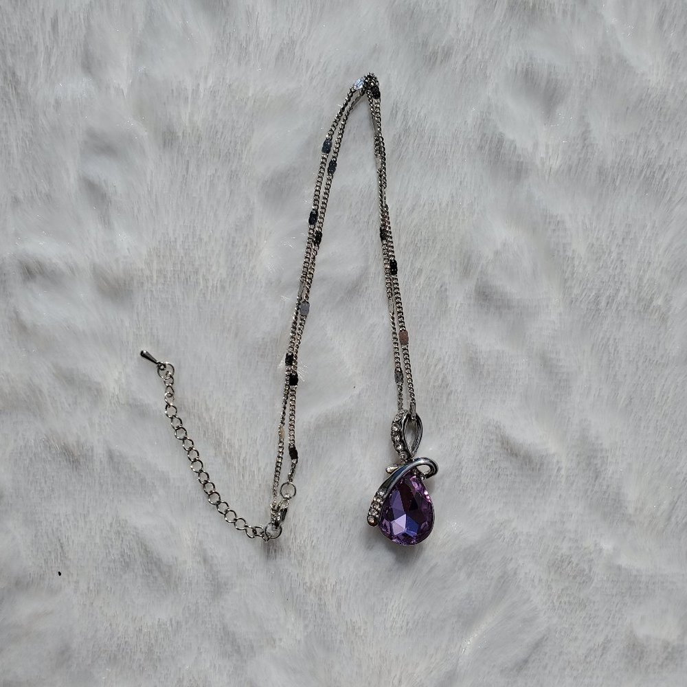 Alexandrite Tear Drop Birthstone Necklace